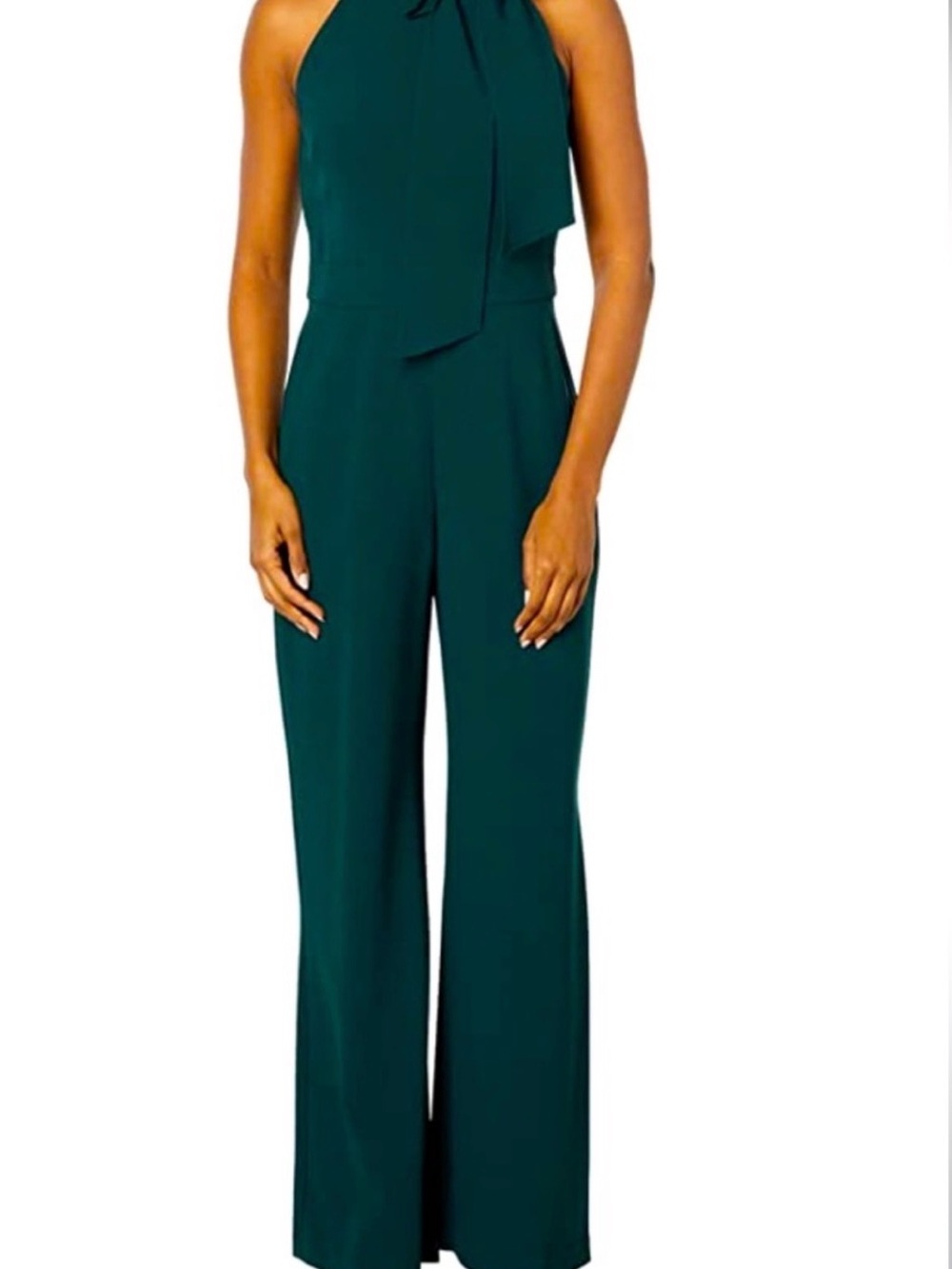 Vince Camuto Hunter Green Halter Wide-Leg Jumpsuit